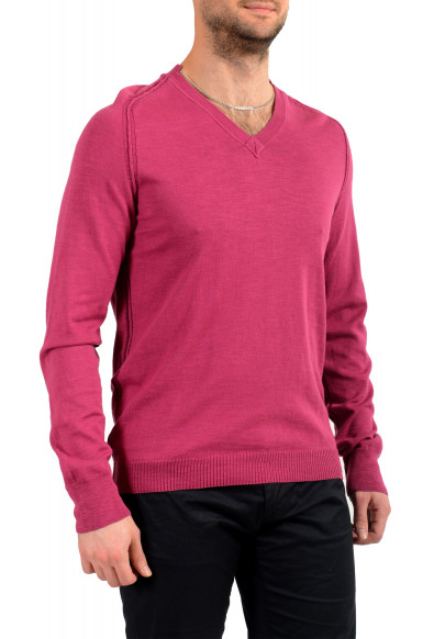 Hugo Boss Men's "Kamis" Purplish Pink V-Neck Pullover Sweater: Picture 2