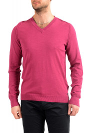 Hugo Boss Men's "Kamis" Purplish Pink V-Neck Pullover Sweater