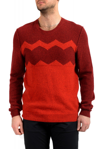 Hugo Boss Men's "Lennox" Red Wool Crewneck Pullover Sweater 