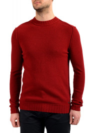 Hugo Boss Men's "Adwin" Red 100% Wool Crewneck Pullover Sweater 