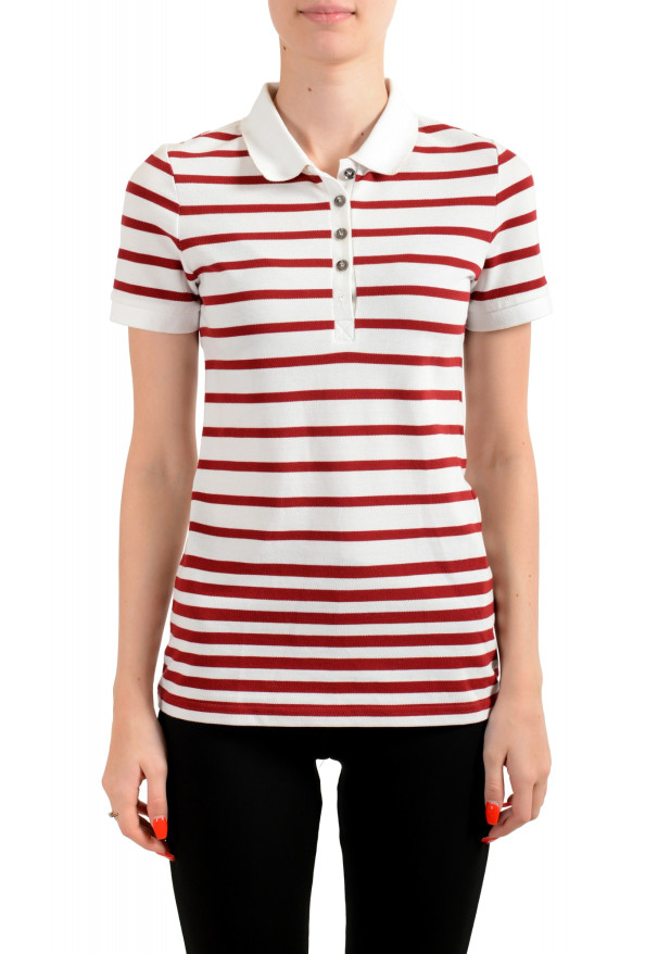 Burberry Women's Striped Short Sleeve Polo Blouse Top
