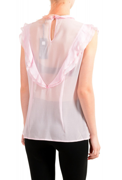 Just Cavalli Women's Solid Pink Deep V-Neck Blouse Top : Picture 2