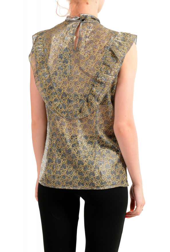 Just Cavalli Women's See Through Deep V-Neck Blouse Top: Picture 3