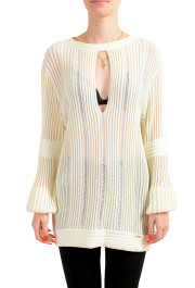 Just Cavalli Women's Ivory Knitted Pullover Sweater