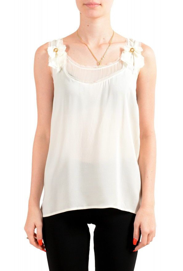 Dsquared2 Women's Ivory 100% Silk Tank Top Blouse Top 