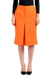 Dsquared2 Women's Orange Denim Pencil Skirt 