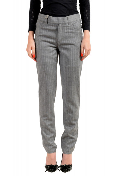 Tom Ford Women's Gray Striped Cashmere Wool Casual Pants