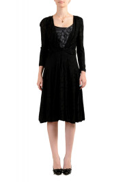 Just Cavalli Women's Black Pleated Flare Dress 
