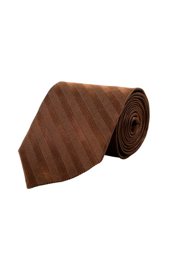 Etro Men's Brown 100% Silk Striped Tie