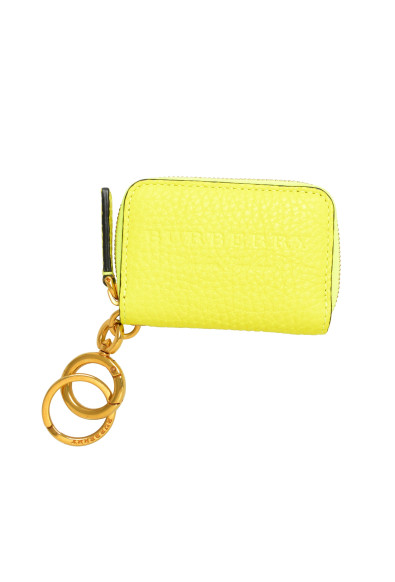 Burberry Yellow Leather Coin Wallet & Notebook Chain Bag Charm