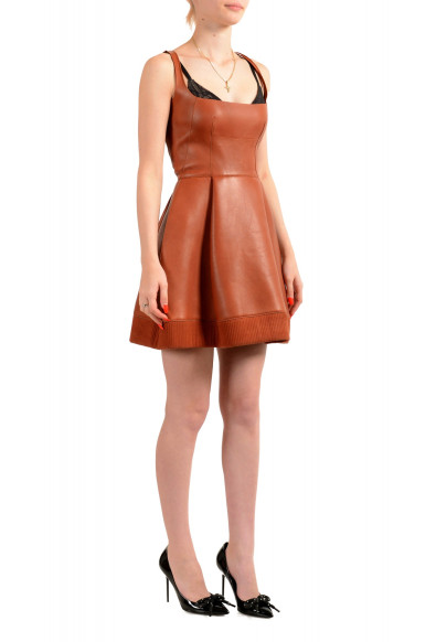 Dsquared2 Women's Brown 100% Leather Mini Fit & Flare Dress: Picture 2