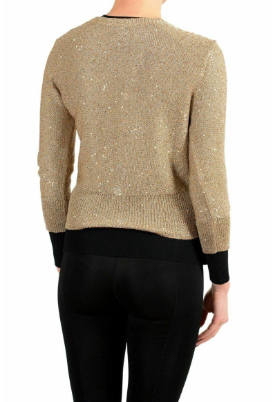 Just Cavalli Women's Gold Sequins Decorated Cropped Cardigan Sweater : Picture 2