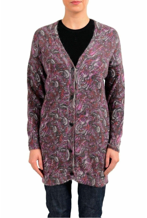 Just Cavalli Women's Wool Multi-Color Knitted Cardigan Sweater