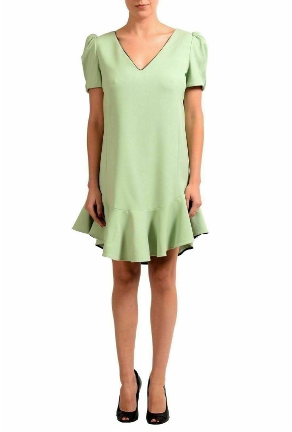 Just Cavalli Women's Light Green Short Sleeve Sheath Dress 