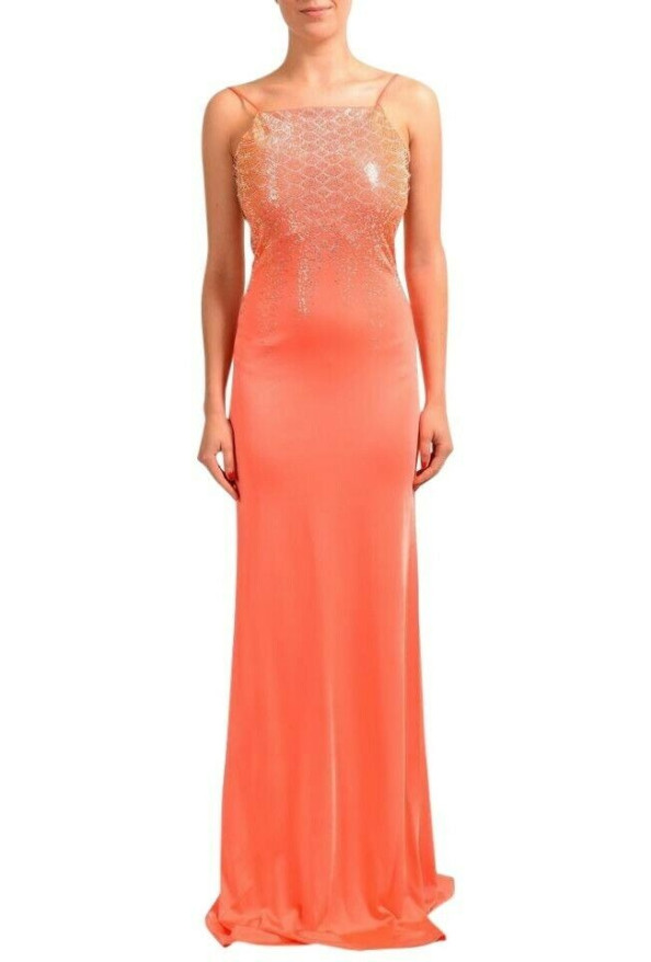 Just Cavalli Women's Orange Beads Embellished Maxi Dress