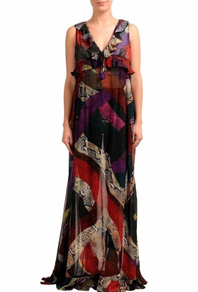 Just Cavalli Women's Multi-Color Sleeveless See Through Maxi Dress