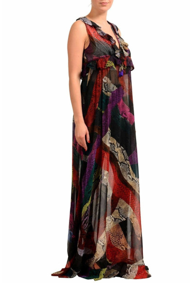 Just Cavalli Women's Multi-Color Sleeveless See Through Maxi Dress: Picture 2