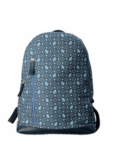 Dolce & Gabbana Men's Blue Monkey Pattern Leather Trim Backpack Bag