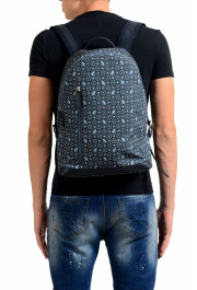 Dolce & Gabbana Men's Blue Monkey Pattern Leather Trim Backpack Bag: Picture 8