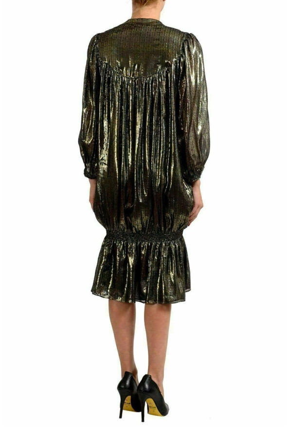 Just Cavalli Women's Silk Gold Long Sleeve Sheath Dress: Picture 3