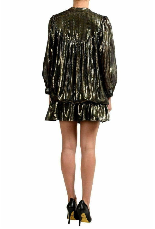 Just Cavalli Women's Silk Gold Long Sleeve Sheath Dress: Picture 6