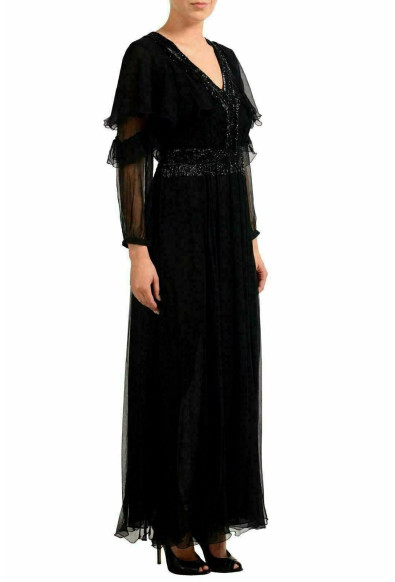 Just Cavalli Women's Black Beads Decorated Long Sleeve Maxi Dress : Picture 2