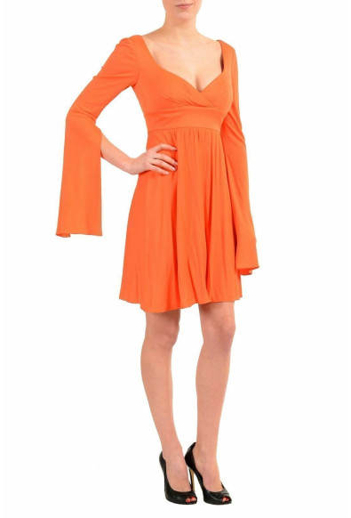 Versace Collection Women's Orange Long Sleeve Sheath Dress : Picture 2