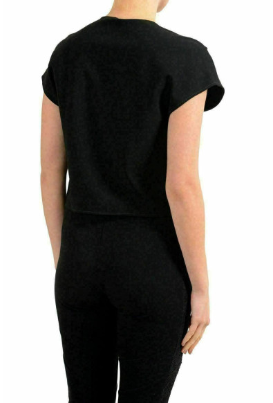 Versace Women's Black Short Sleeve Cropped Blouse Top : Picture 2
