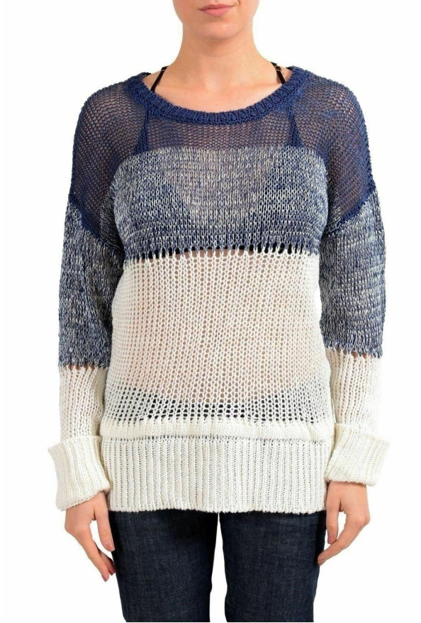 Just Cavalli Women's Linen Multi-Color Heavy Knitted Sweater 