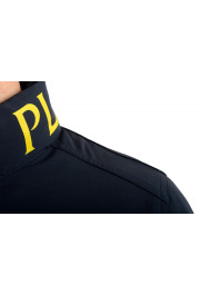 Plein Sport Men's Navy Blue Logo Print Zip Up Parka Jacket: Picture 5