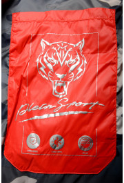 Plein Sport Men's Bright Red Hooded Logo Print Zip Up Sleeveless Jacket Vest: Picture 5