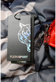 Plein Sport Men's Bright Red Hooded Logo Print Zip Up Sleeveless Jacket Vest: Picture 7