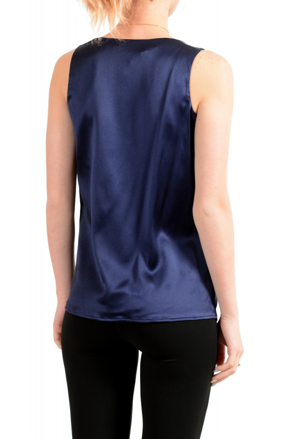 Dsquared2 Women's Navy Blue Silk Sleeveless Blouse Top: Picture 3