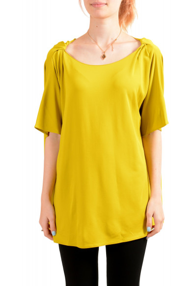 Maison Margiela Women's Mustard Yellow Short Sleeve Blouse Top