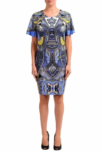 Just Cavalli Women's Multi-Color Short Sleeve Stretch Bodycon Dress