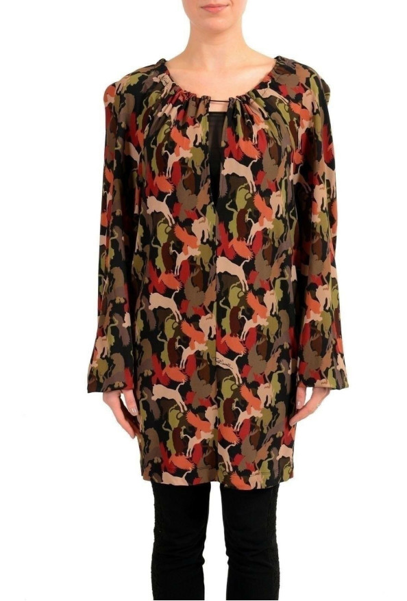 Just Cavalli Multi-Color Long Sleeve Women's Tunic Blouse Top