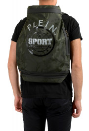 Plein Sport Unisex Green Military Print Large Backpack Bag: Picture 3