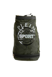 Plein Sport Unisex Green Military Print Large Backpack Bag