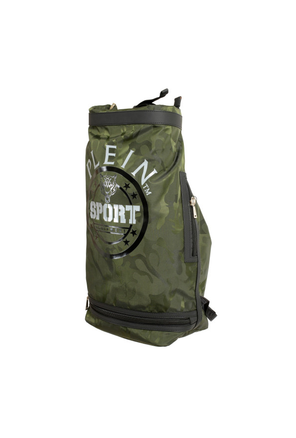 Plein Sport Unisex Green Military Print Large Backpack Bag: Picture 5