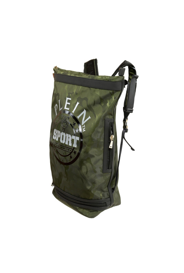 Plein Sport Unisex Green Military Print Large Backpack Bag: Picture 9