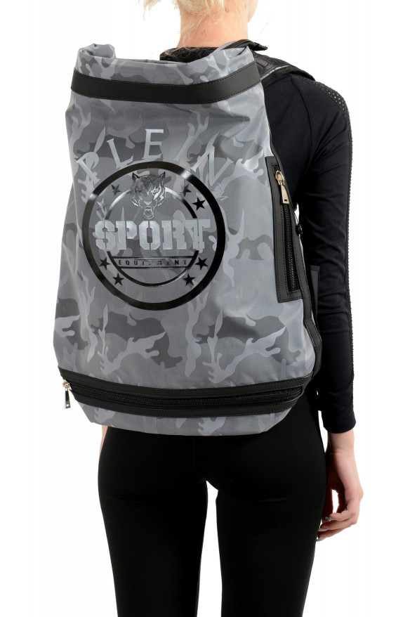 Plein Sport Unisex Gray Military Print Large Backpack Bag: Picture 8