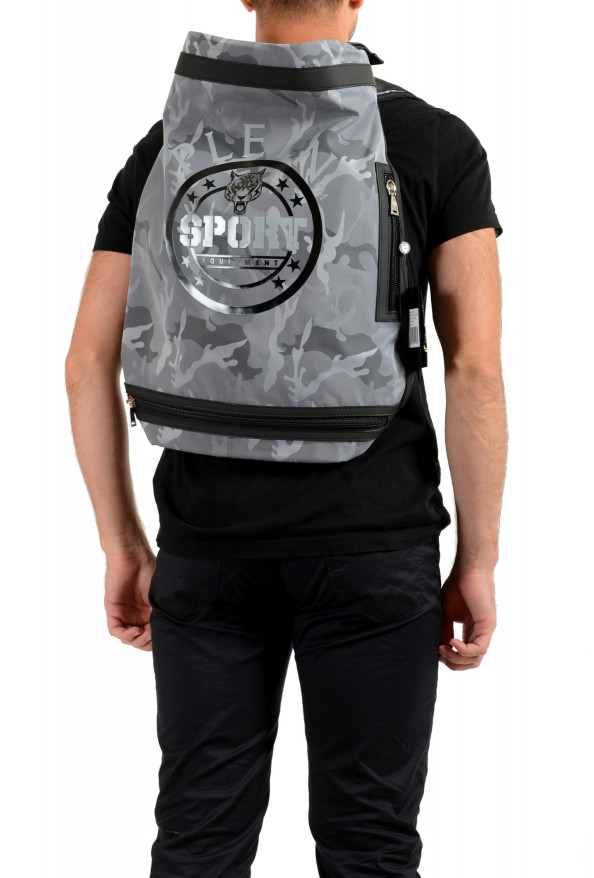 Plein Sport Unisex Gray Military Print Large Backpack Bag: Picture 9
