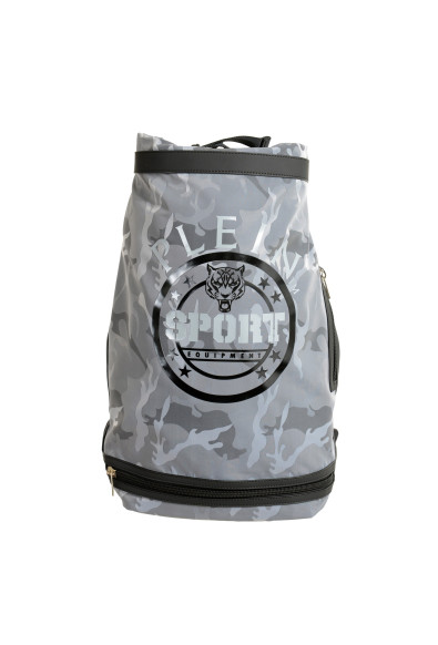 Plein Sport Unisex Gray Military Print Large Backpack Bag