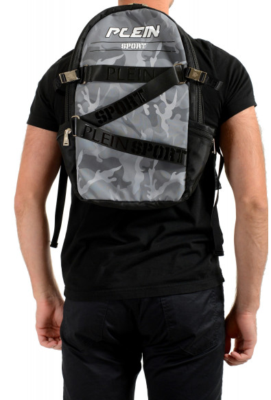Plein Sport Unisex Military Print Gray "ZAINO RUNNER" Backpack Bag: Picture 2