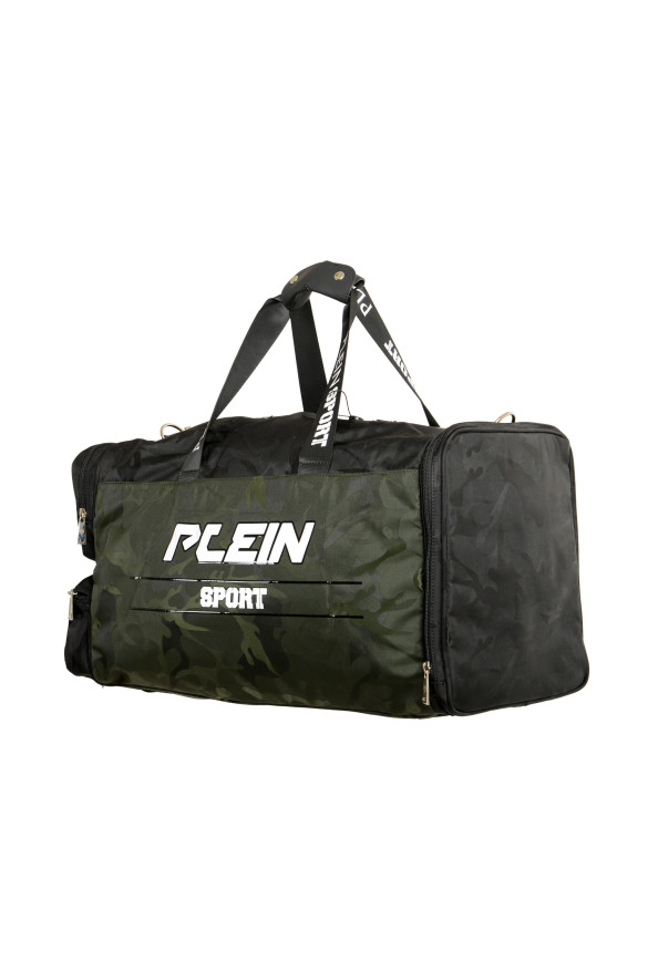 Plein Sport Men's Military Green Logo Print Large Travel Gym Duffle Backpack Bag: Picture 3