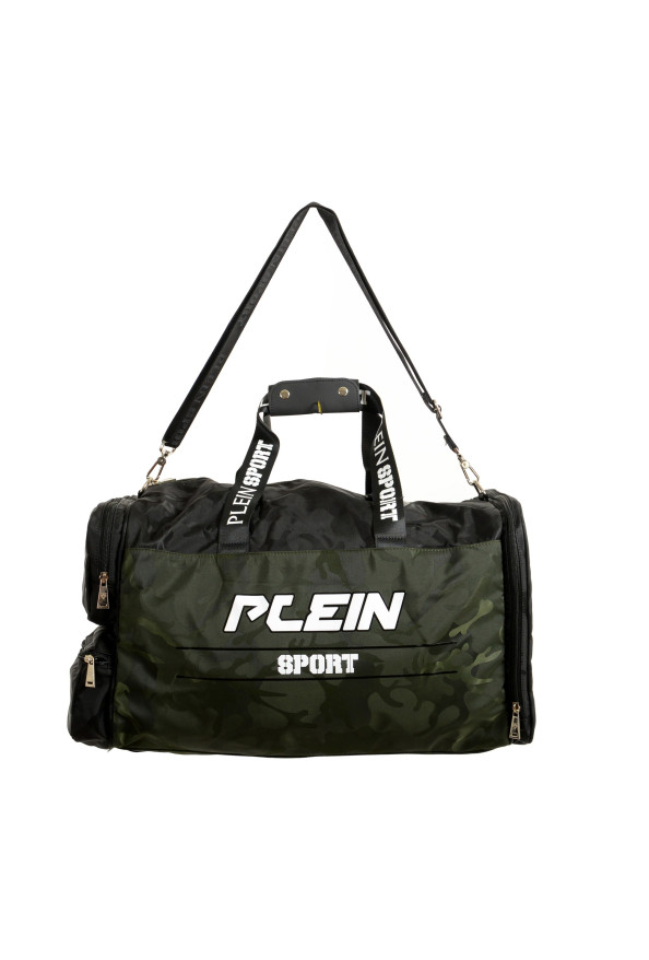 Plein Sport Men's Military Green Logo Print Large Travel Gym Duffle Backpack Bag: Picture 7