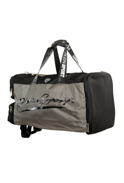 Plein Sport Men's Gray Logo Print Large Travel Gym Duffle Backpack Bag: Picture 2