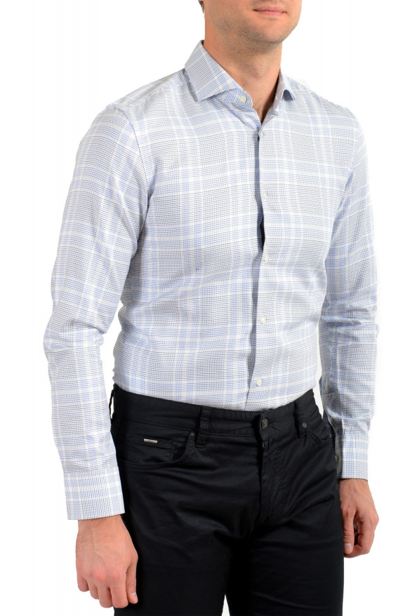 Hugo Boss Men's "Jason" Slim Fit Plaid Long Sleeve Dress Shirt: Picture 5
