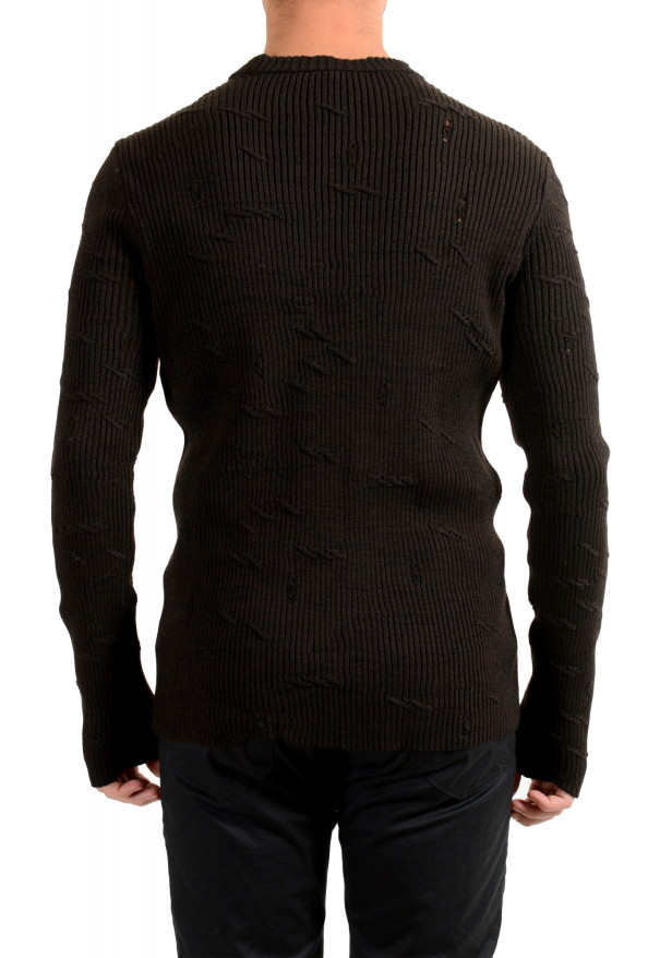 Dolce & Gabbana Men's Brown Distressed Look Wool Pullover Sweater : Picture 3