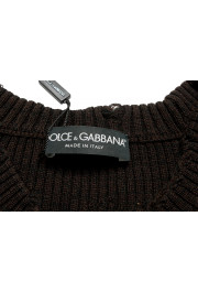 Dolce & Gabbana Men's Brown Distressed Look Wool Pullover Sweater : Picture 5